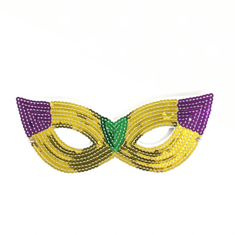 Purple, Green and Gold Cateye Mask (Each)