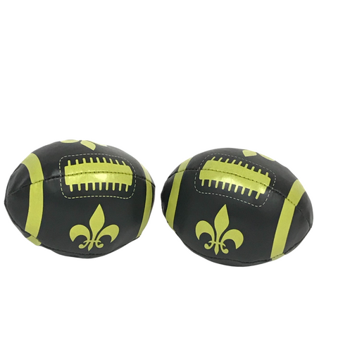 4" Black and yellow Vinyl Football with Fleur de Lis Logo (Dozen)