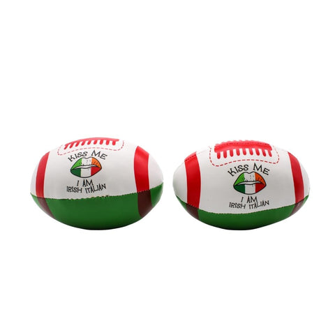 6" Football Vinyl KISS ME Green, White and Red (Dozen)