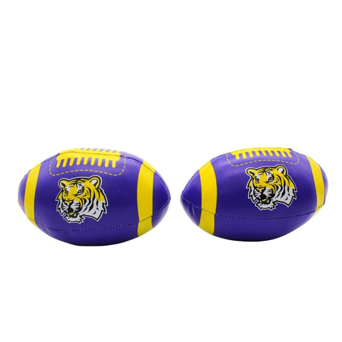 6" Vinyl Football Tiger Purple and Gold (Dozen)