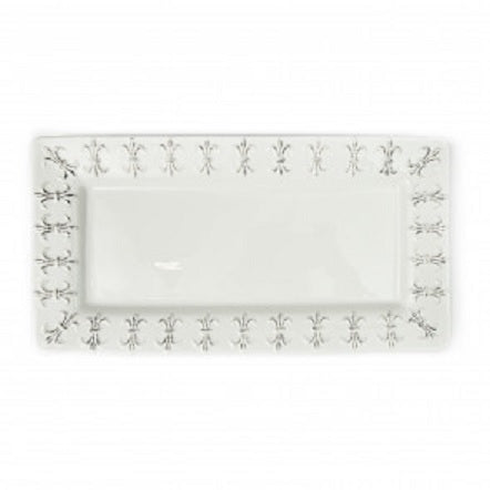 8" x 6.75" Fleur de Lis Rectangular Small Platter (Each)