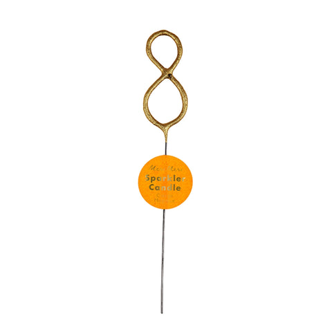 Mini Gold "8" Sparkler Candle (Each)