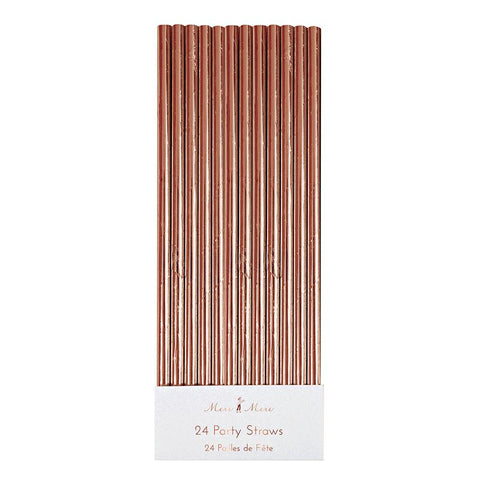 Rose Gold Foil Party Straws (Pack of 24)