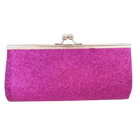 Large Hot Pink Glitter Clutch Purse 9.5" x 4.5" (Each)