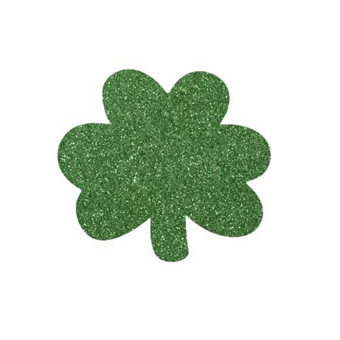 Green Shamrock Glitter Sticker (Each)