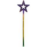 12" Star Wand in Purple, Green and Gold (Dozen)