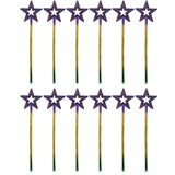 13.4" Star Wand in Purple, Green and Gold (Dozen)