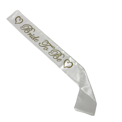 Bride to Be on White Satin Sash 33" x 4" (Each)