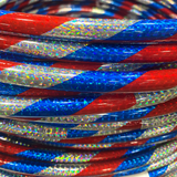 24" Hula Hoop - Red, Silver, and Blue Glitter (Dozen)
