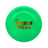 7" Purple, Yellow and Green Frisbee with Mardi Gras Imprint (Dozen)