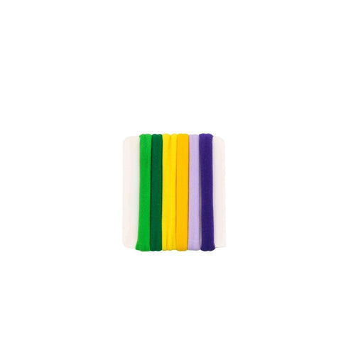 Seamless Hair Tie - Purple, Green, and Yellow (Pack of 6)