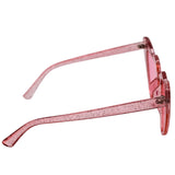 Pink Heart Shaped Glitter Sunglasses (Each)