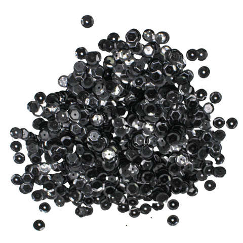 8mm Cup Sequins - Black - 1000 Pieces (Pack)