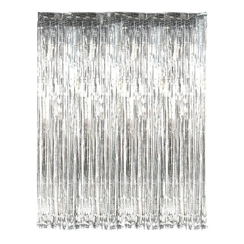 Silver Foil Fringe Curtain 3' x 8' (Each)