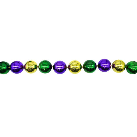 Large Metallic Mardi Gras 80mm Ball Garland 6' (Each)