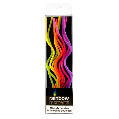 Neon Colores Curly Candles (Pack of 10)