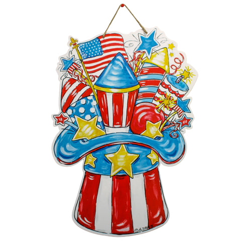 Patriotic Fourth of July Door Hanger (Each)