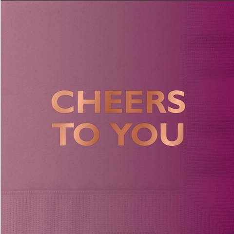 Cheers to You Cocktail Napkins - 5" x 5" (20 Count)