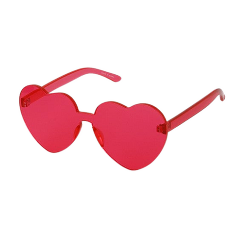 Hot Pink Acrylic Heart Glasses (Each)