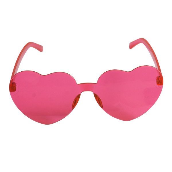 Hot Pink Acrylic Heart Glasses Each Mardi Gras Spot