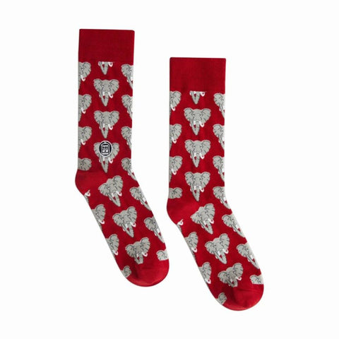 Bonfolk Elephant Crimson Socks (Pair)