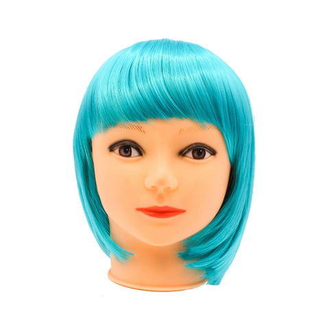 Aqua Bob Wig with Bangs (Each)