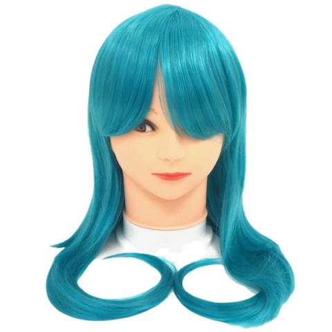 Aqua Long Curled Wig (Each)