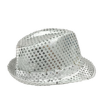 Silver LED Fedora with 14 White Lights (Each)