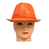 Neon Orange LED Fedora with 14 White Lights (Each)
