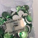 26mm Round Plastic Stones - Light Green (Gross)