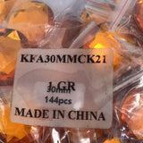 30mm Round Plastic Stones - Orange (Gross)