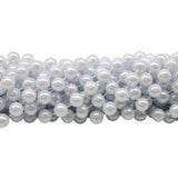 72" 16mm Round Pearl White Mardi Gras Beads - Case (5 Dozen)