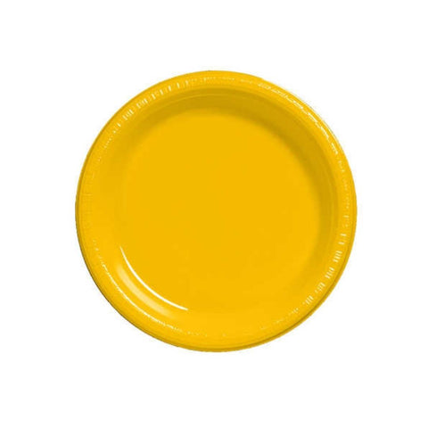 9" Yellow School Bus Plate (Pack of 20)