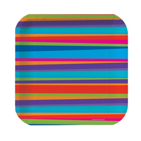 Stripes Square Banquet Plates 10.25" (Pack of 8)