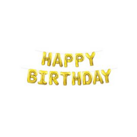 Happy Birthday Gold Balloon Streamer (Each)