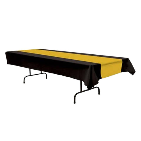 Black and Gold Table Cover 54" x 180" (Each)