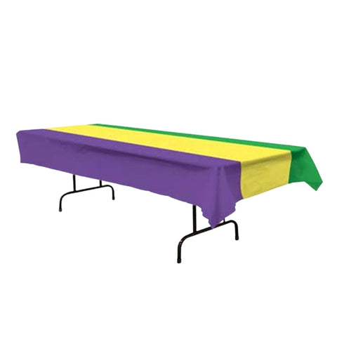 Mardi Gras Table Cover - Purple, Green and Yellow 54" x 108" (Each)