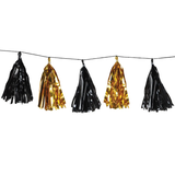 Metallic Tassel Garland - Black and Gold 8' X 9.75" (Each)