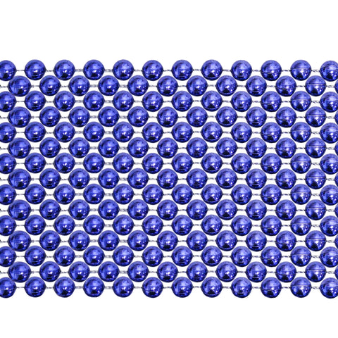 33" Round Metallic Dark Blue Mardi Gras Beads - 6 Dozen (72 Necklaces)