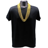 33" Round Metallic Gold Mardi Gras Beads - 6 Dozen (72 Necklaces)