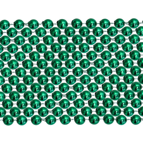 33" Round Metallic Green Mardi Gras Beads (6 Dozen - 72 Necklaces)