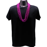 33" Round Metallic Hot Pink Mardi Gras Beads (6 Dozen - 72 Necklaces)