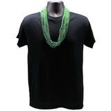 33" Round Metallic Light Green Mardi Gras Beads (6 Dozen - 72 Necklaces)