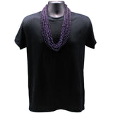 33" Round Metallic Midnight Purple Mardi Gras Beads - 6 Dozen (72 Necklaces)