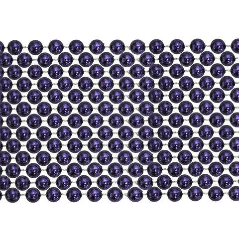 33" Round Metallic Midnight Purple Mardi Gras Beads - 6 Dozen (72 Necklaces)