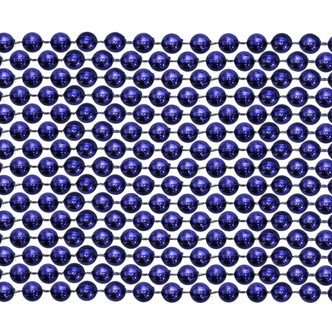 33" Round Metallic Navy Blue Mardi Gras Beads (6 Dozen - 72 Necklaces)