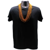 33" Round Metallic Orange Mardi Gras Beads (6 Dozen - 72 Necklaces)