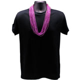 33" Round Metallic Pink Mardi Gras Beads (6 Dozen - 72 Necklaces)