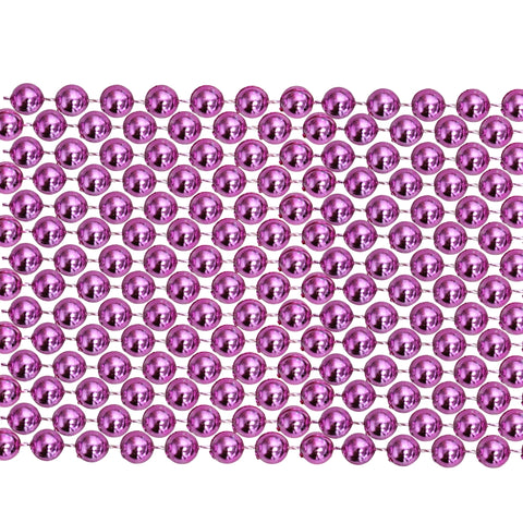 33" Round Metallic Pink Mardi Gras Beads (Case - 60 Dozen)
