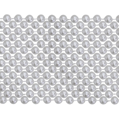33" Round Pearl White Mardi Gras Beads (Case - 60 Dozen)
